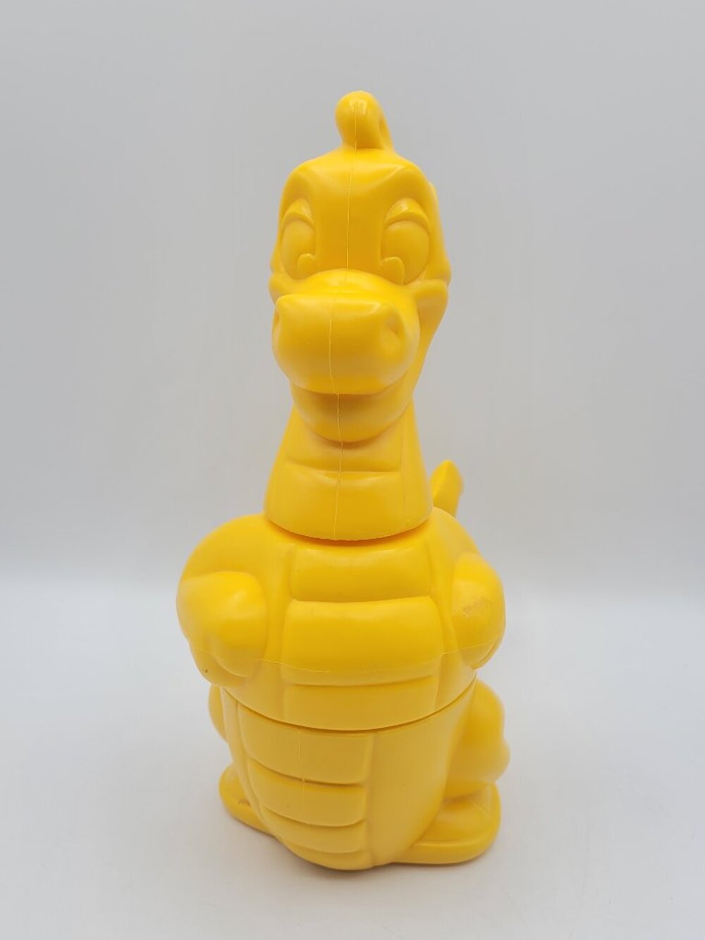 1992 Tupperware Tuppertoy Yellow Dragon Dinosaur Douglas Dirtwalker 9.5in